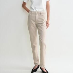 Toteme Cotton Organic Low Taper Slim Leg Smoke Grey Denim Jeans 27 NEW Tan Pants